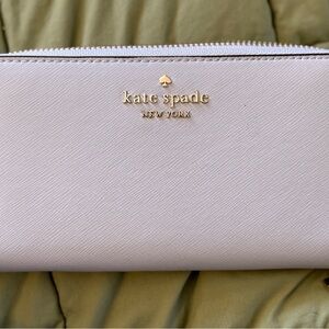 Kate Spade Blue Wallet with Gold Logo